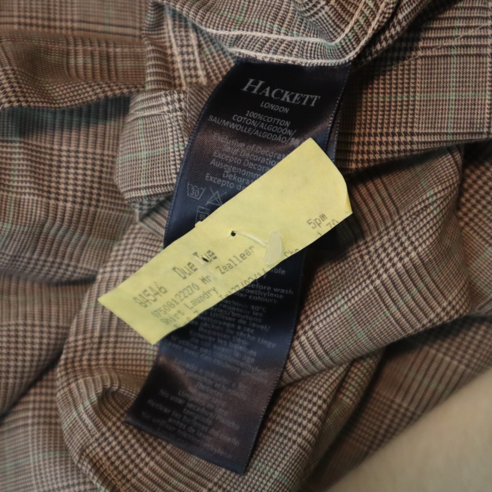 Hackett Mayfair London Button Shirt Mens Medium Gray Plaid Slim Fit Casual GUC