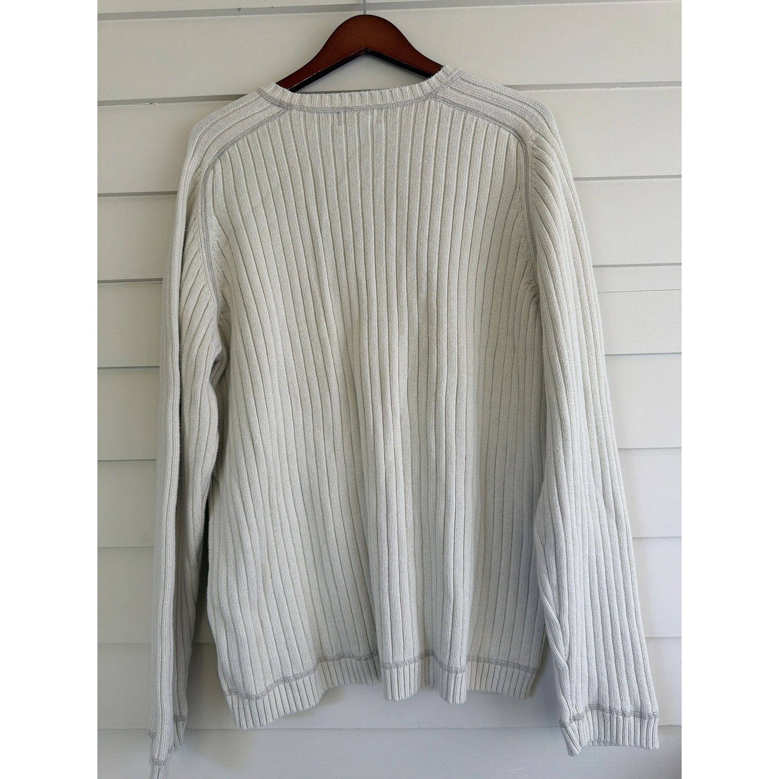Vintage 90s Y2K Polo Jeans Co Ralph Lauren Cream Cotton Rib Knit Sweater XXL