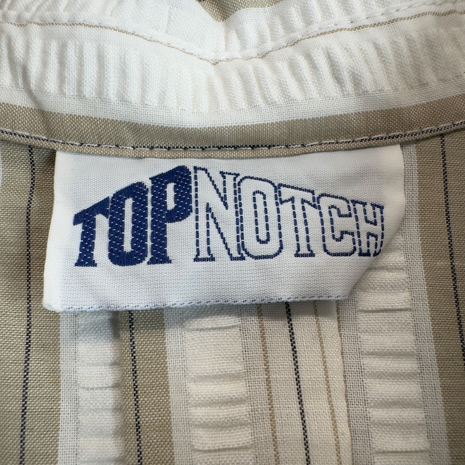 Top Notch Shirt Women Plus 22W-24W White Striped Short Sleeve Button Up VTG 80s