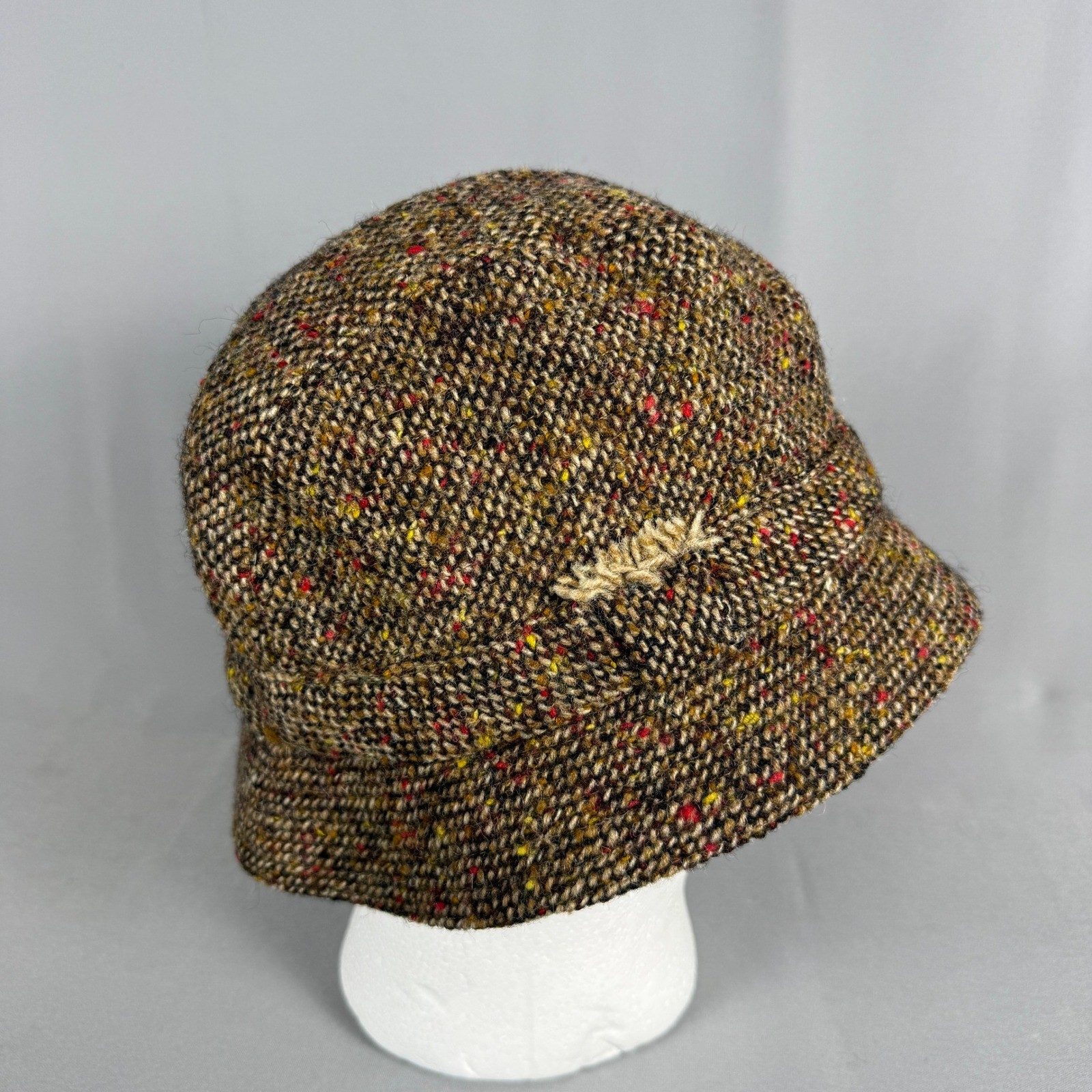 David Hanna & Sons W Bill Ltd Wool Tweed Bucket Hat Brown Multi Made in Ireland