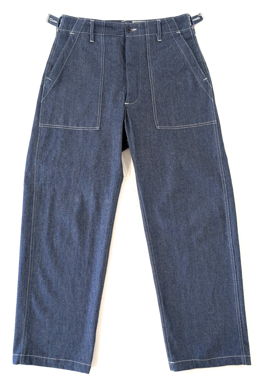 Engineered Garments Workaday Fatigue Pant XS Indigo 8oz Denim Tapered Cinch Blue