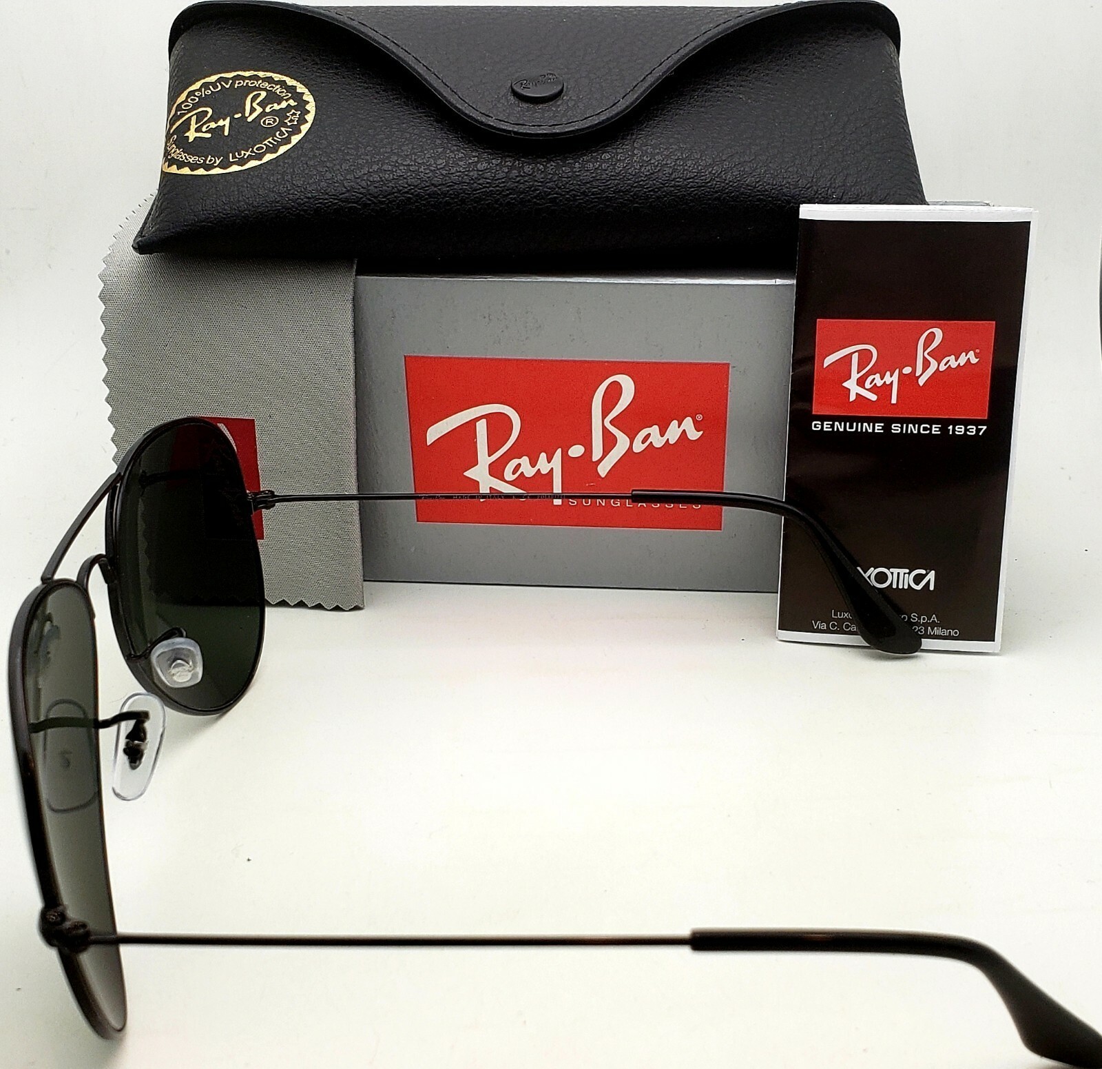 RAY-BAN Aviator Sunglasses RB 3025 002/58 58-14 Black Frames w/ Polarized Lenses