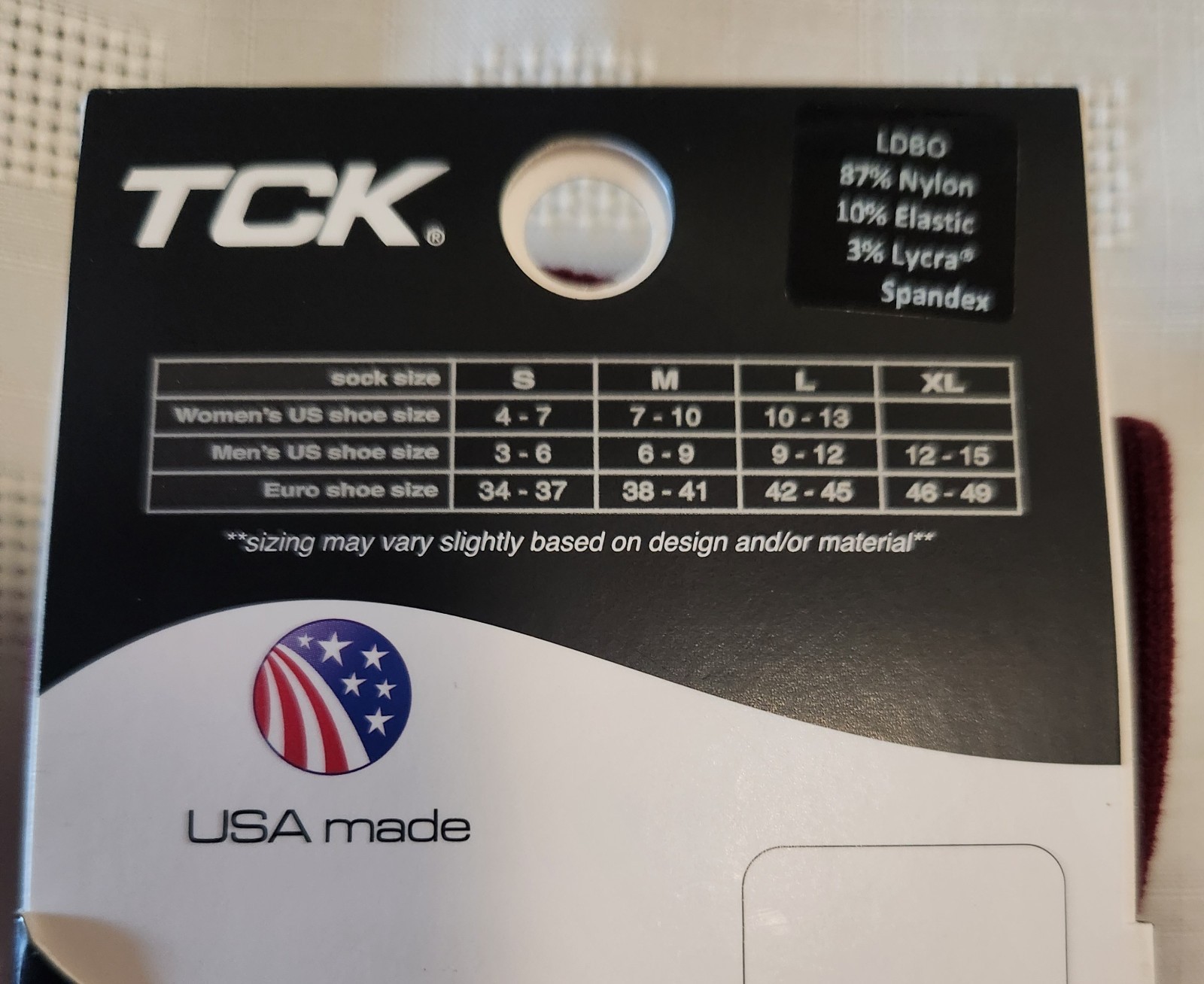 Brand New TCK Burgundy with stars Performance socks (Size L )( Size XL)