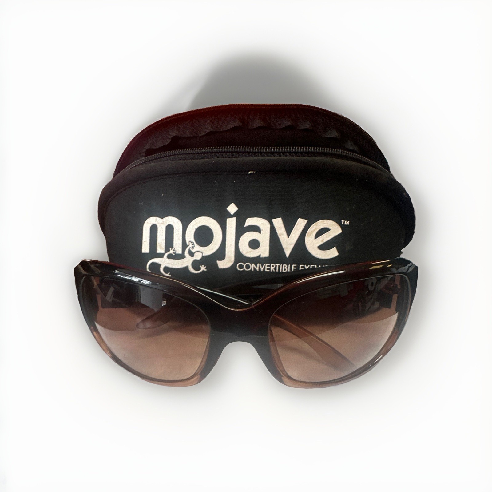 Mojave Convertible Eyewear Wrap Sunglasses Brown Frame/Lens UV400 w/ Case