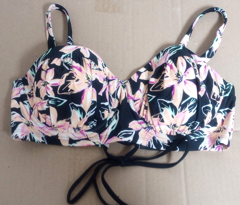 Xhilaration Bikini Top Underwire Strappy Floral Tropical Plus Size