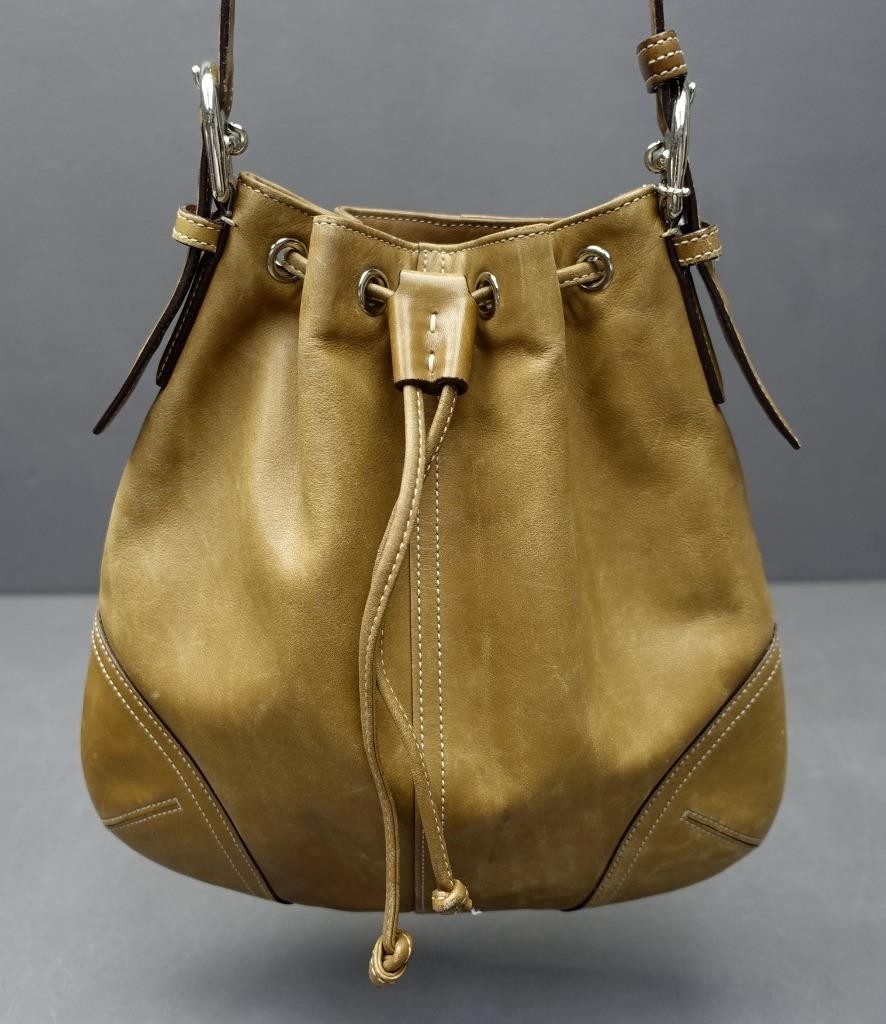 COACH 4288 Vtg Soho Brown Leather Drawstring Hobo Bucket Shoulder Bag Handbag