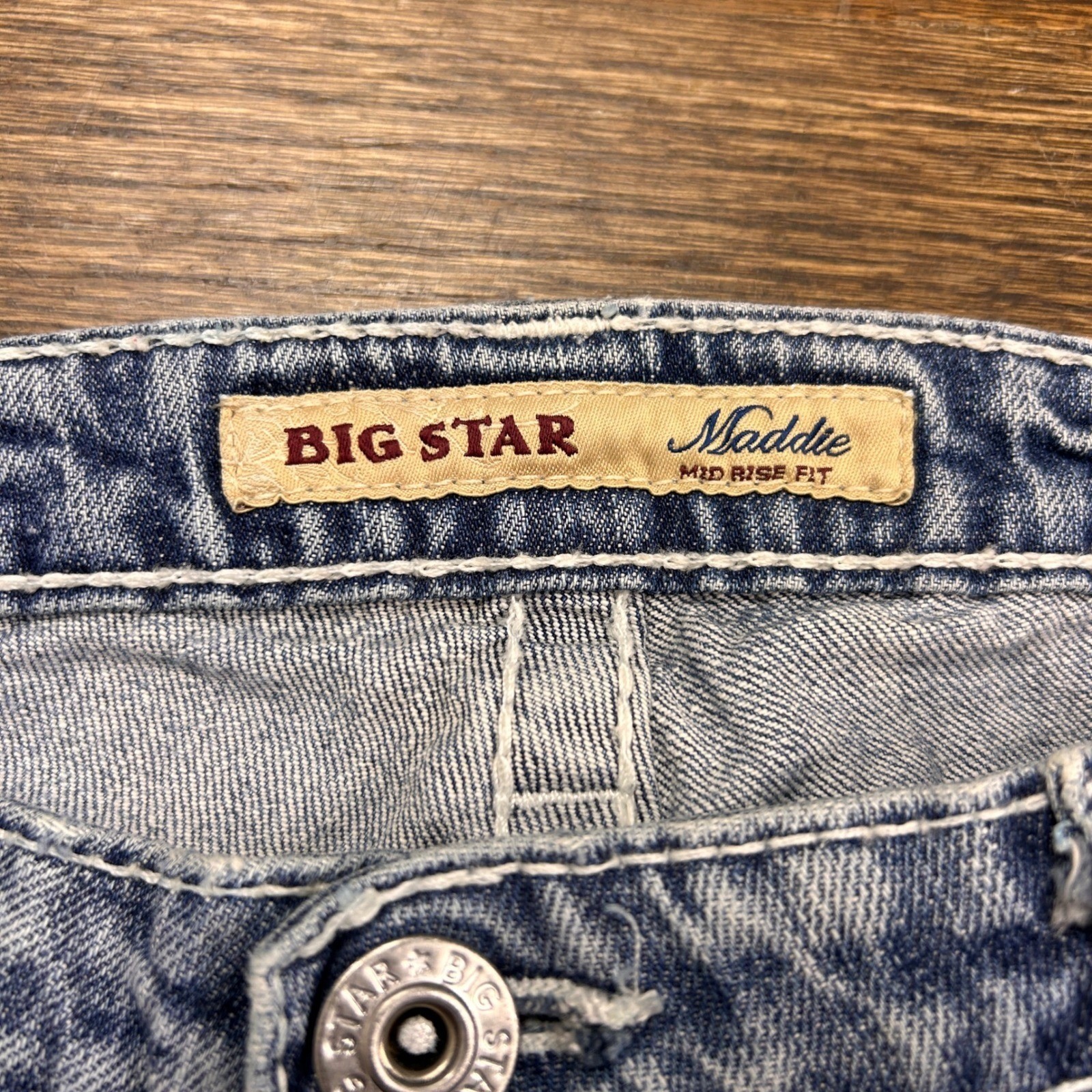 Big Star Maddie Bootcut Jeans Womens 31XL Medium Wash Distressed Western Rodeo