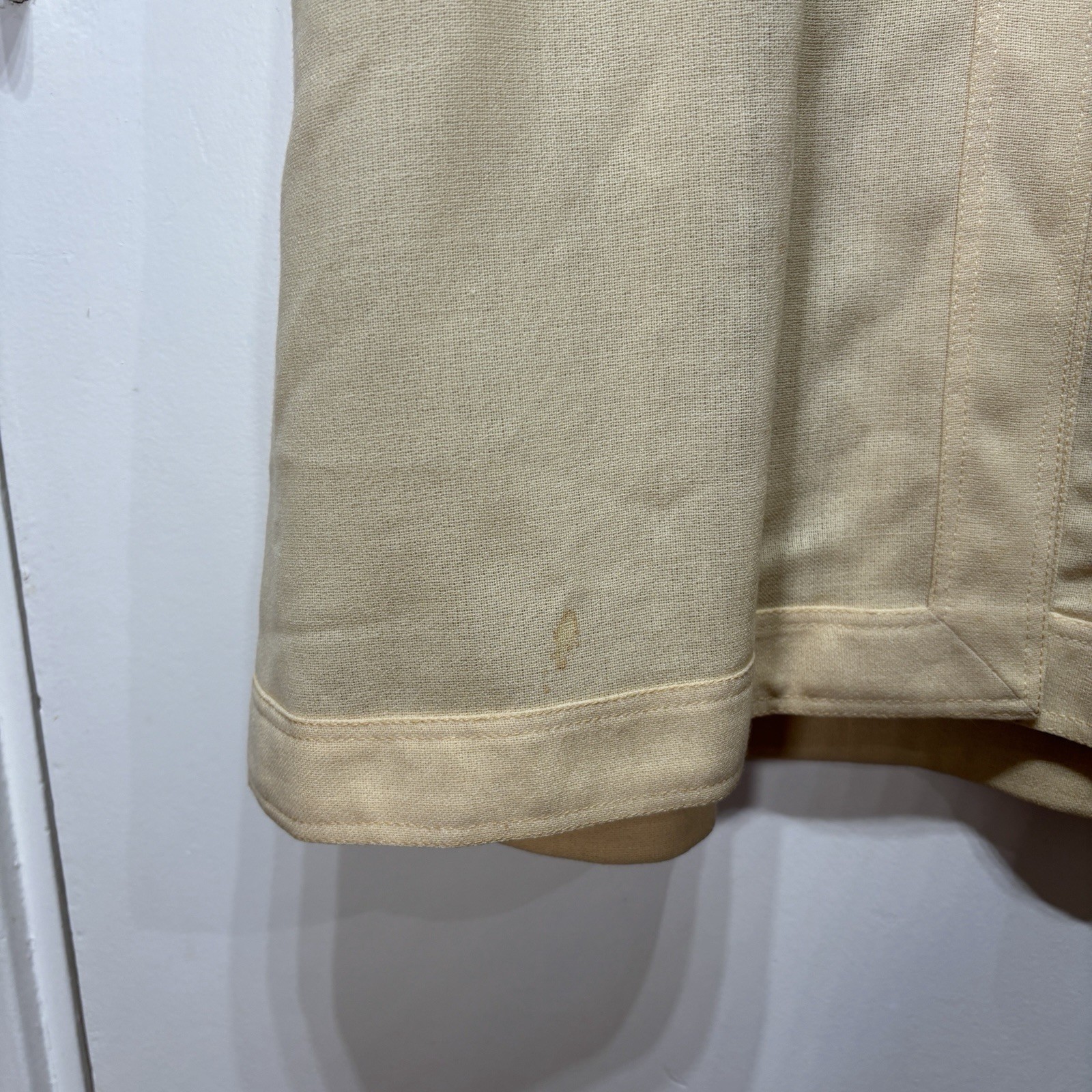 Jean Muir Dress Vintage Yellow Toggle Button Neck Tie Shoulder Padded UK 10