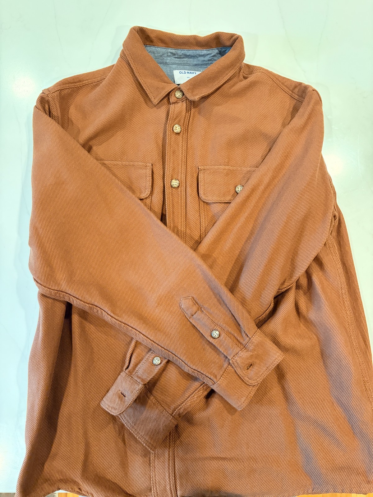 Old Navy Mens XXL Rust Brown Corduroy Shirt Jacket