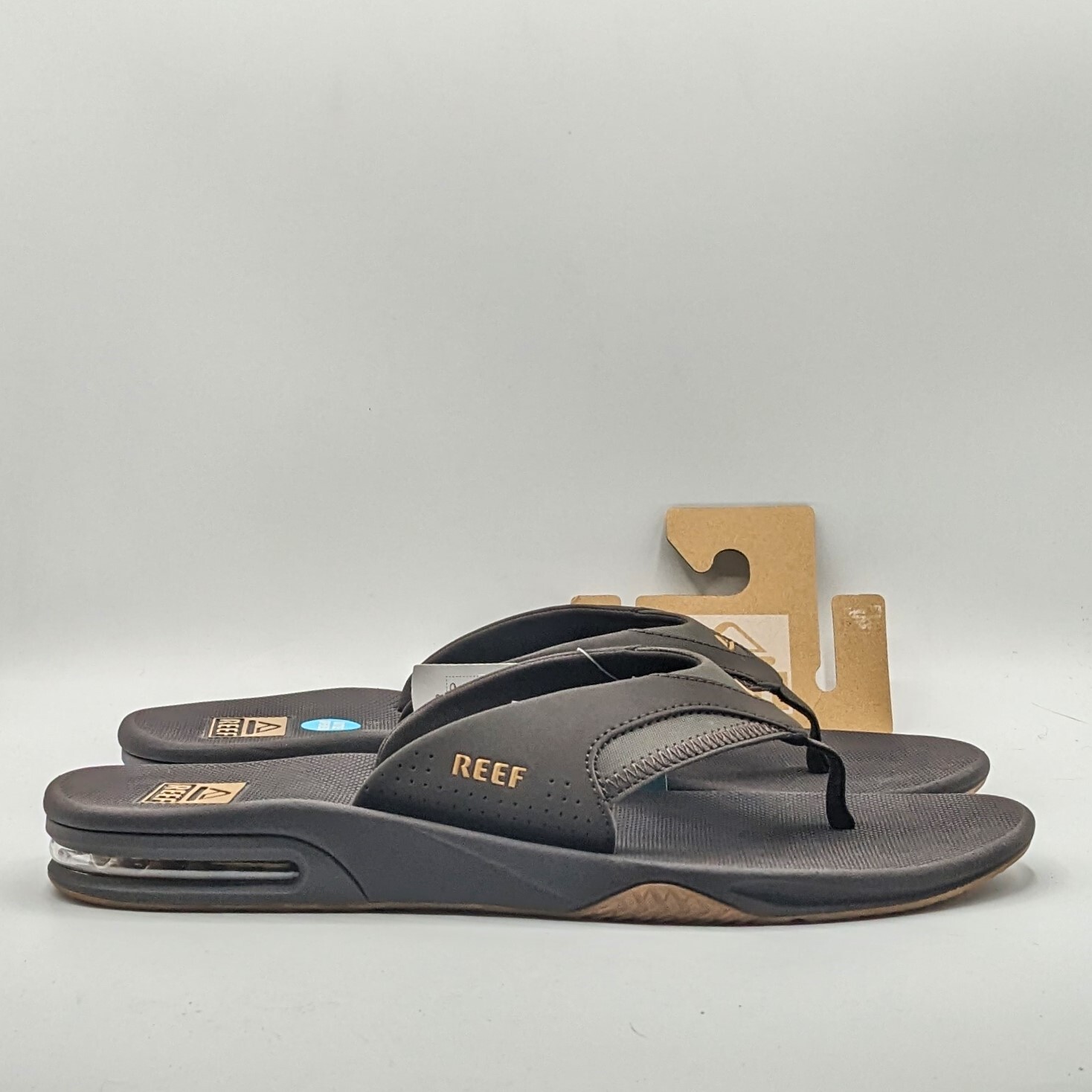 REEF “Fanning” Men’s Flip-Flop Sandal & Sole Bottle Opener (Brown/Gum) Size NEW