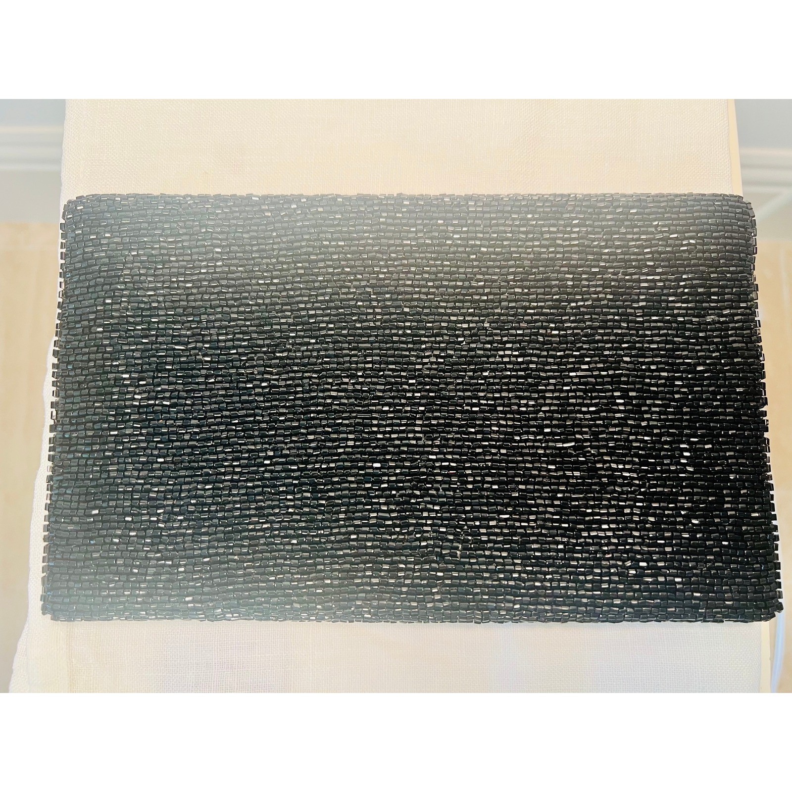 Meredith Hope Beaded Rainbow Clutch Black Evening Bag Shoulder Strap Handbag