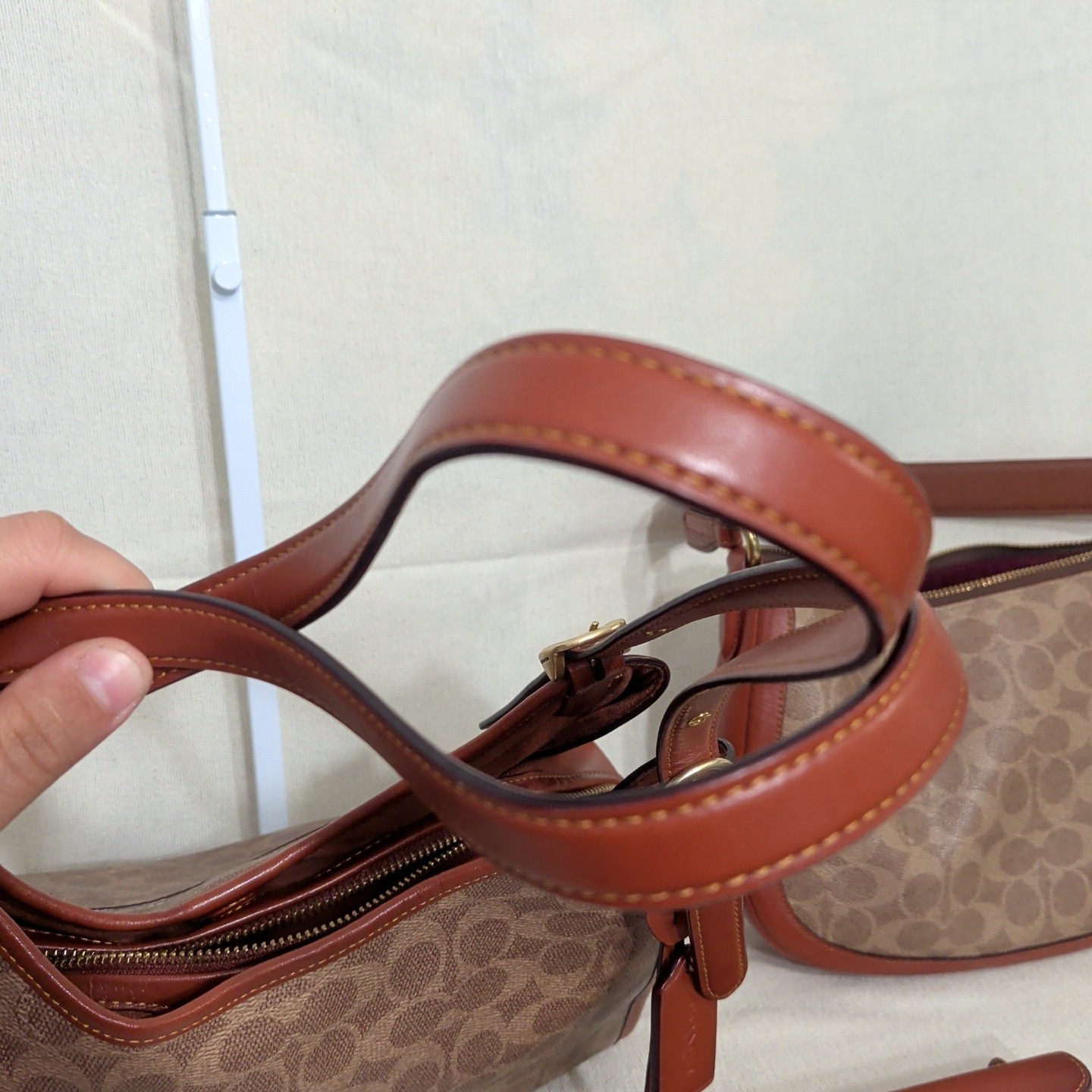 Coach 3-Piece Set: C4825 Lori & Sutton & Wallet in Leather-Tan Rust Collection