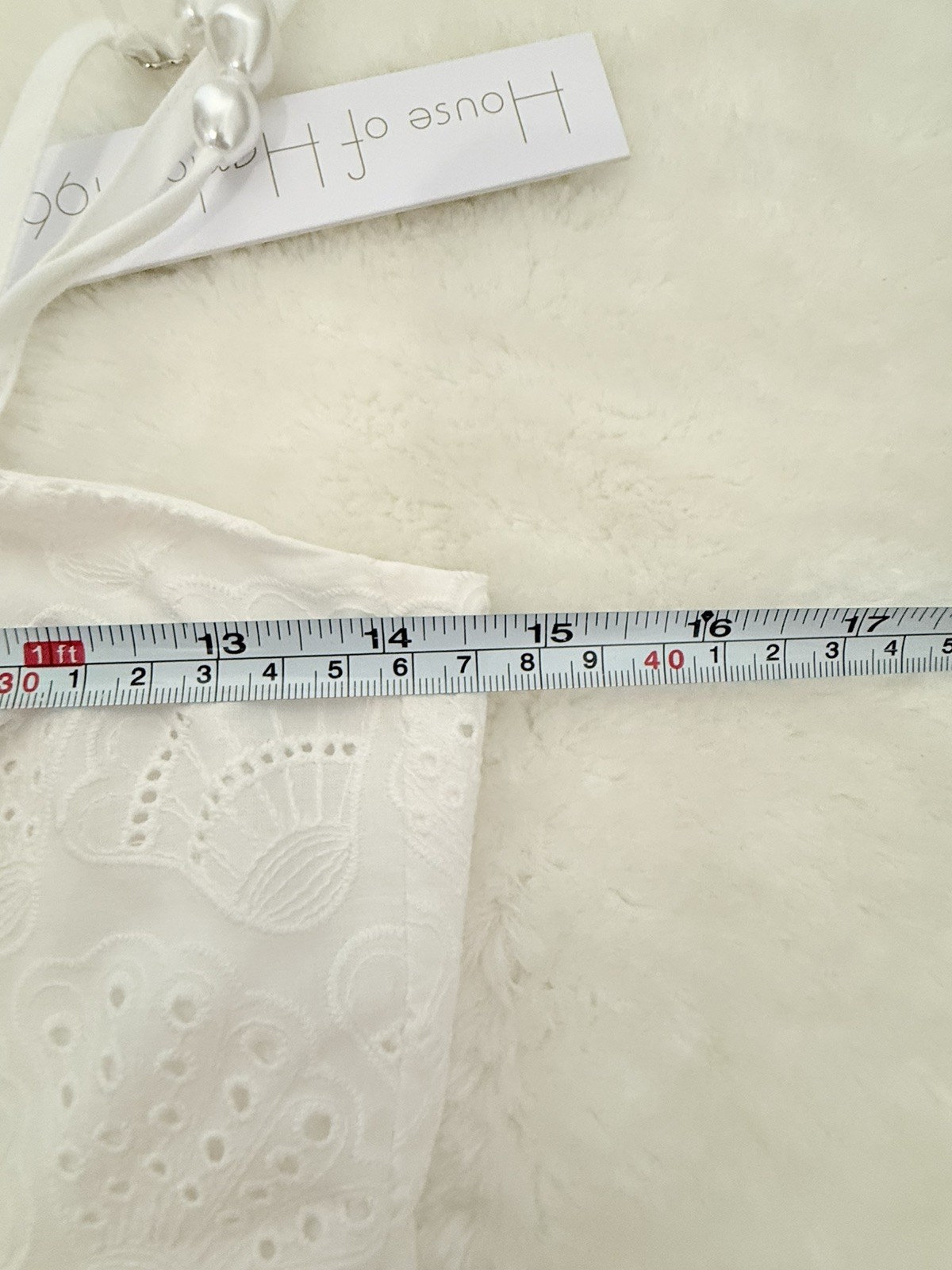 NWT House of Harlow 1960 White Eyelet Cotton Maxi Dress Smocked Back S