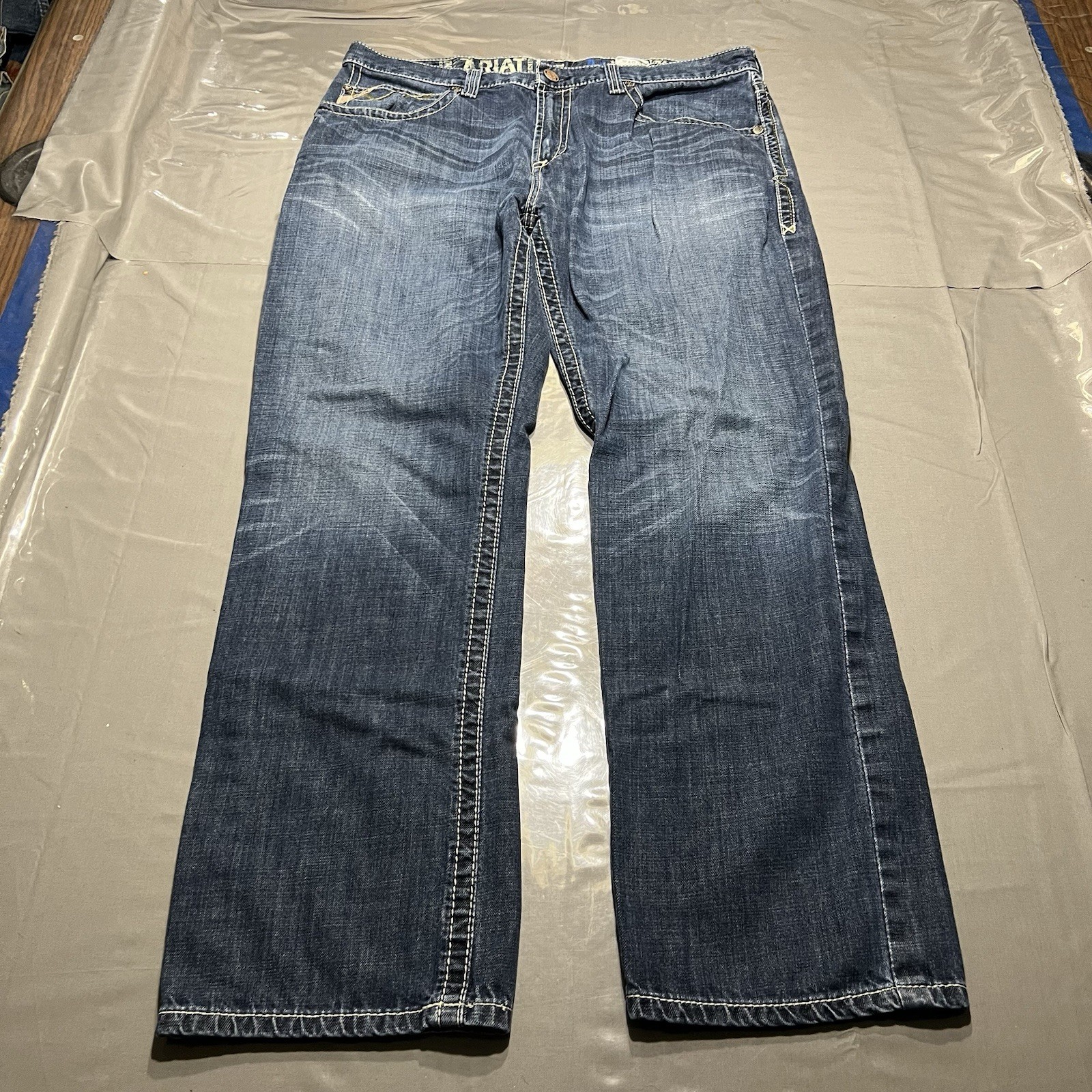 Ariat M2 Traditional Relaxed Boot Cut Jeans Mens 38×32 Blue Denim