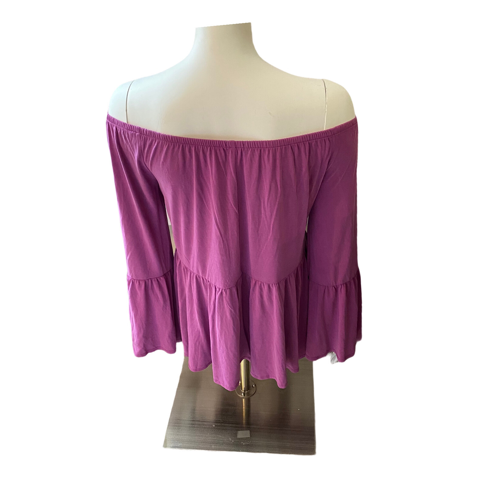 Urban Outfitters Kimchi Blue Size Small Top Off Shoulder Bell Sleeve Magenta
