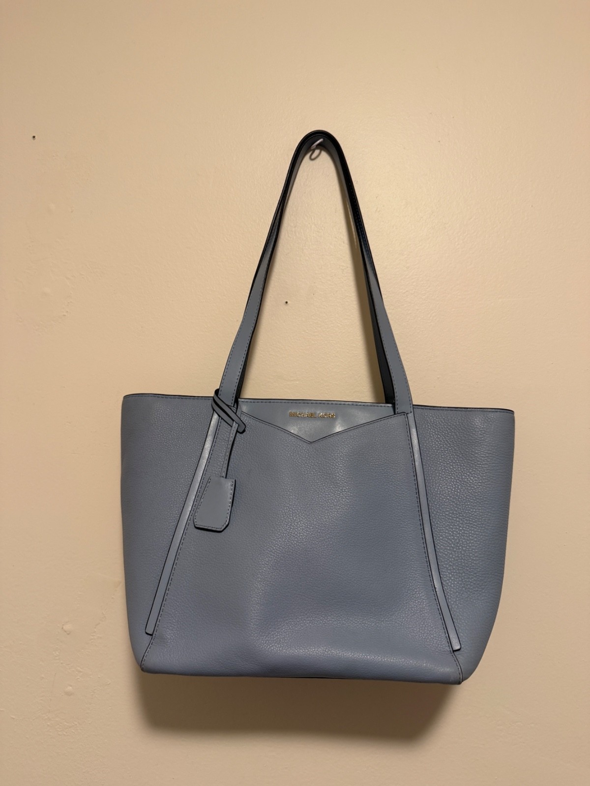 Michael Kors Whitney Small Tote Bag Powder Blue Pebbled Leather