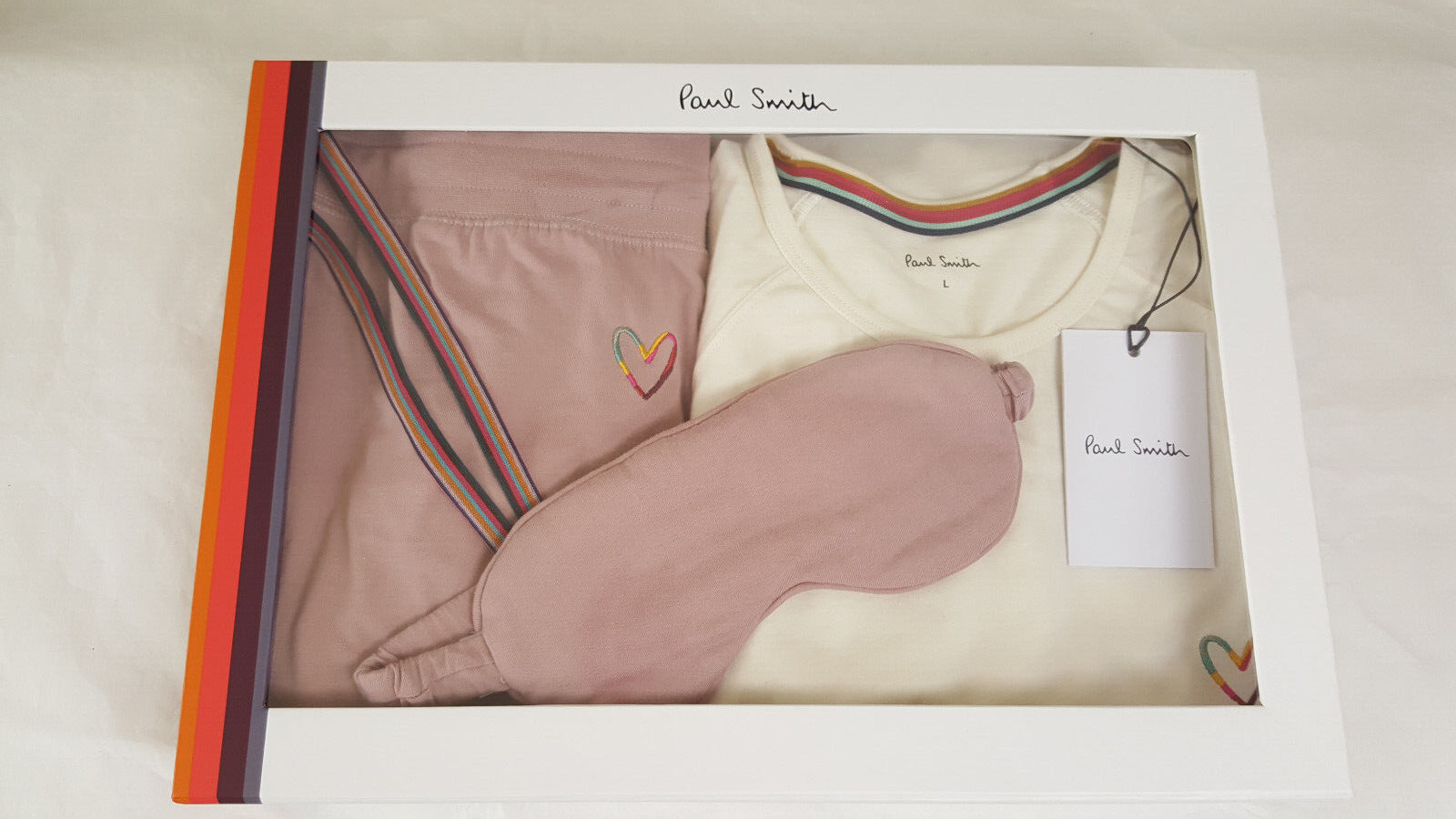Paul Smith Women’s Pink Cotton Lounge / Pyjama Set with Eye Mask (L) RRP £175