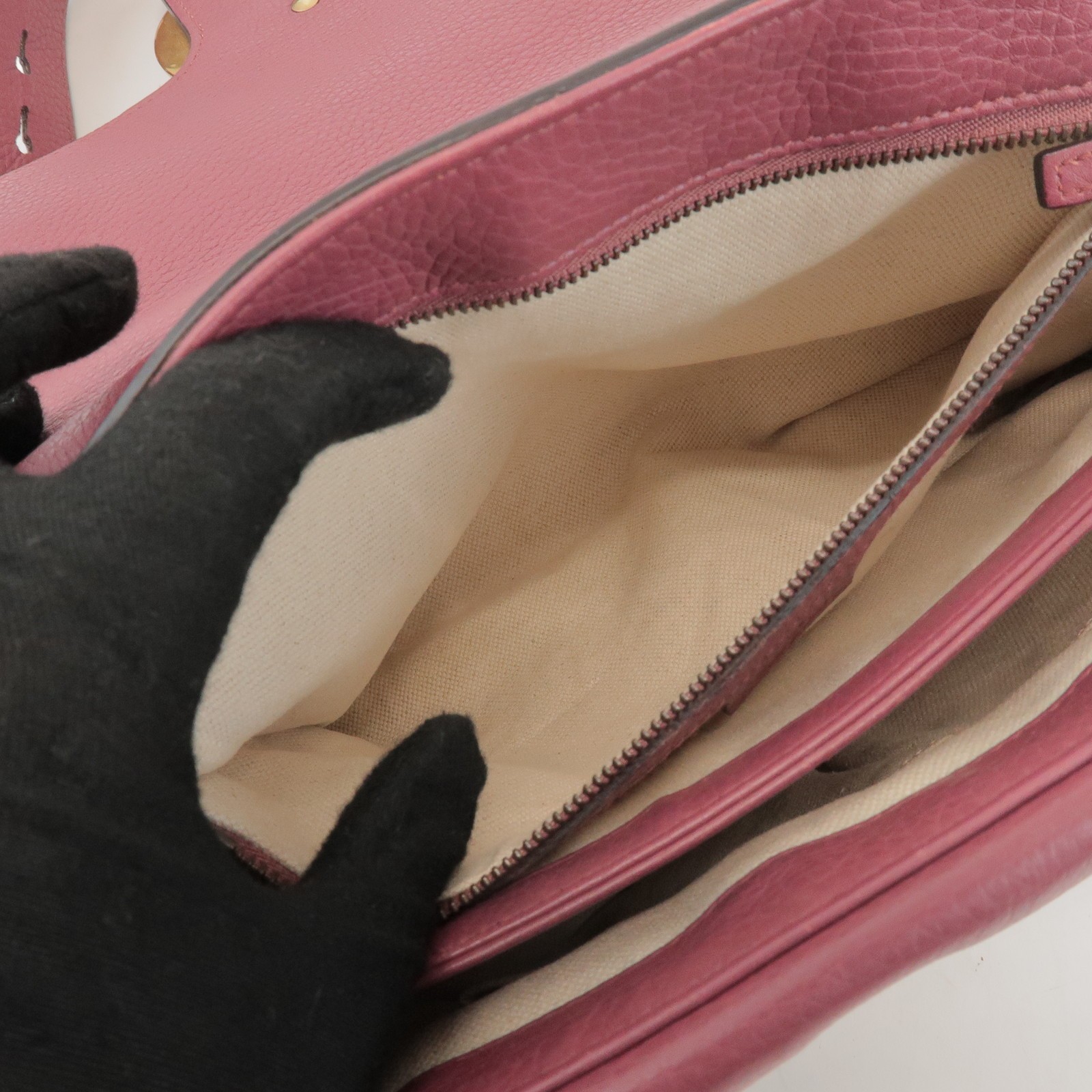 GUCCI GG Marmont Leather Shoulder Bag Rose Pink 401173 Authentic Used F/S