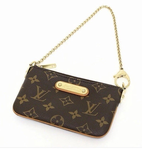 Authentic Louis Vuitton Pochette Mila PM Monogram Pouch Small Wallet Coin Case