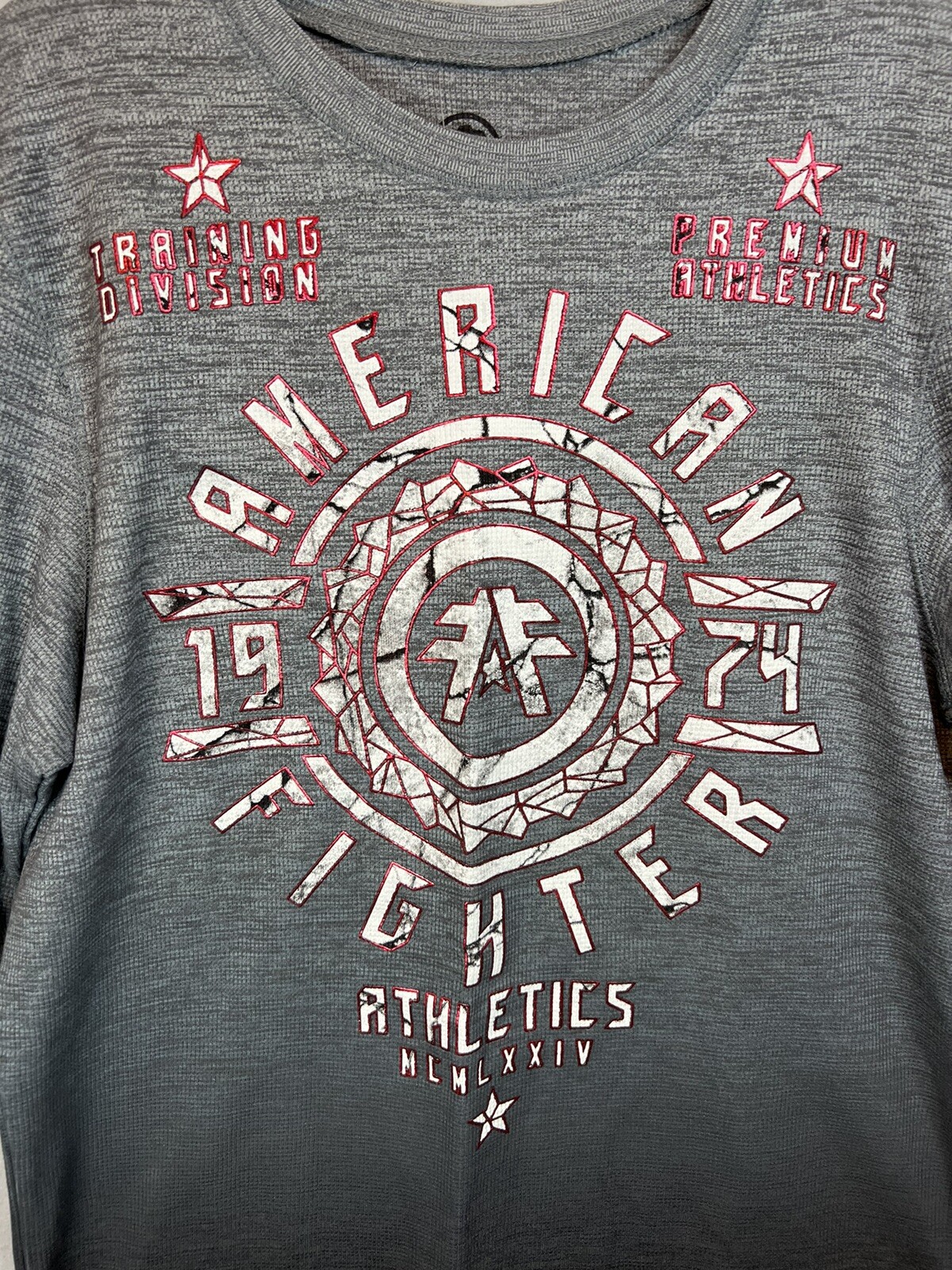 American Fighter Long Sleeve Kingsgate Thermal Shirt Mens Sz L Large Gray