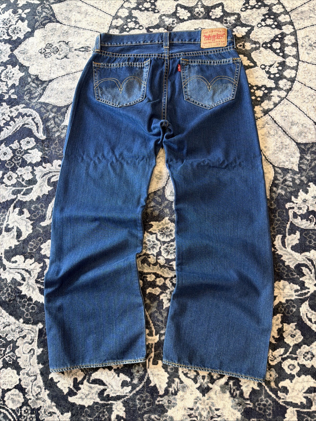 Vintage Y2K Levi’s Type 1 Men’s Real Loose Baggy Denim Jeans Skater size 36×32