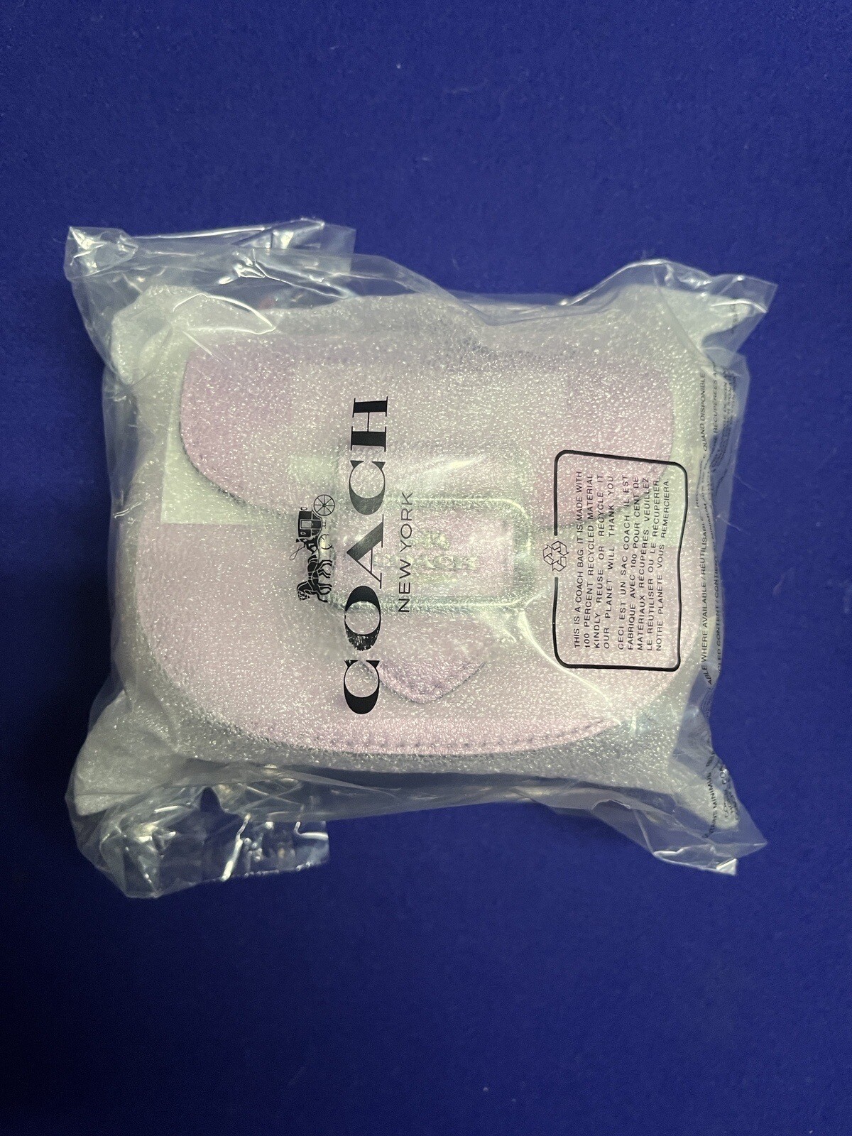 NWT Coach Morgan Card Case on a Chain In Metallic Lilac CP245