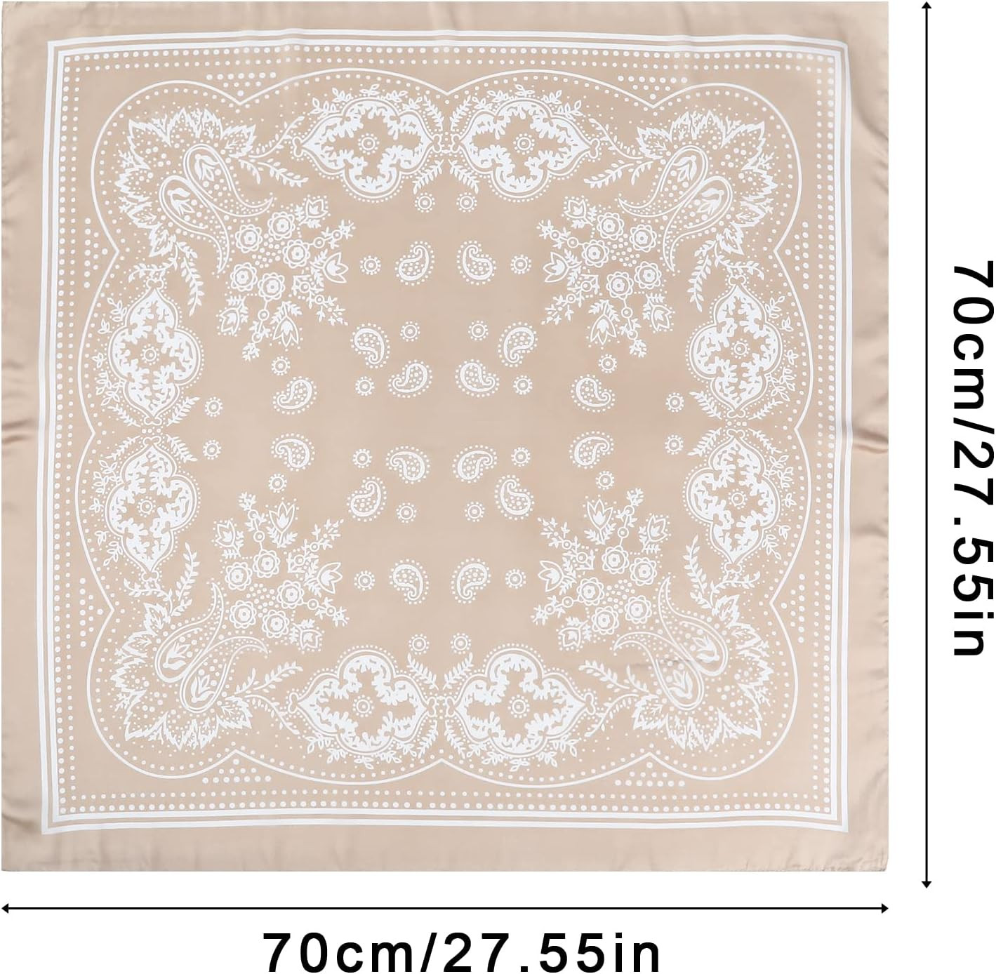 27 Inches Silk Feeling Square Head Scarf – 4 Pcs Satin Square Head Scarves for W