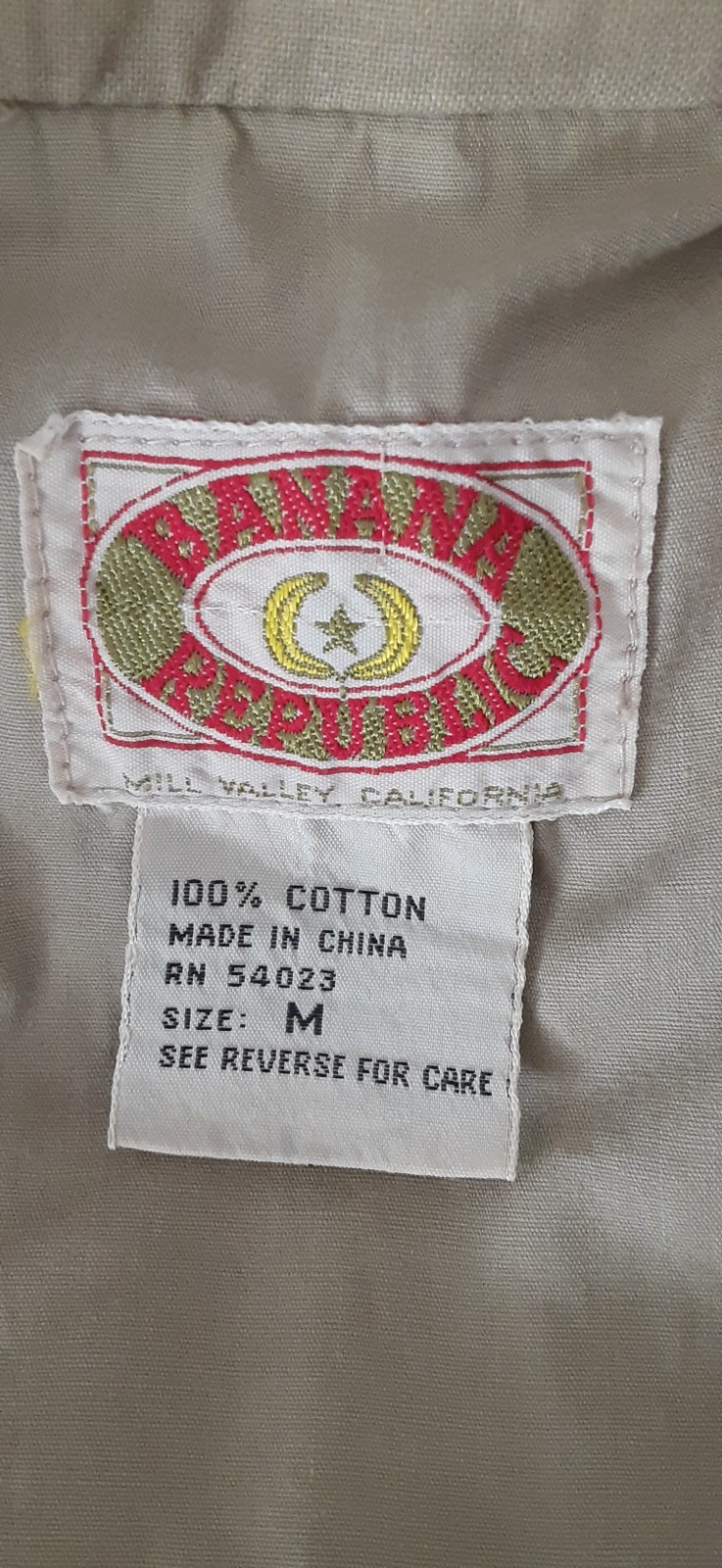VTG Banana Republic Safari Utility Vest Tan Cotton XL Hood Photo Fishing Hunting
