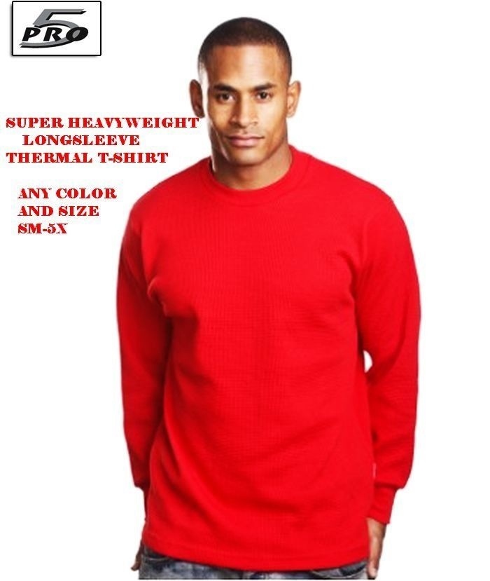 PRO 5 HEAVYWEIGHT THERMAL T-SHIRT SIZE SM-5X ANY COLOR FREE SHIPPING