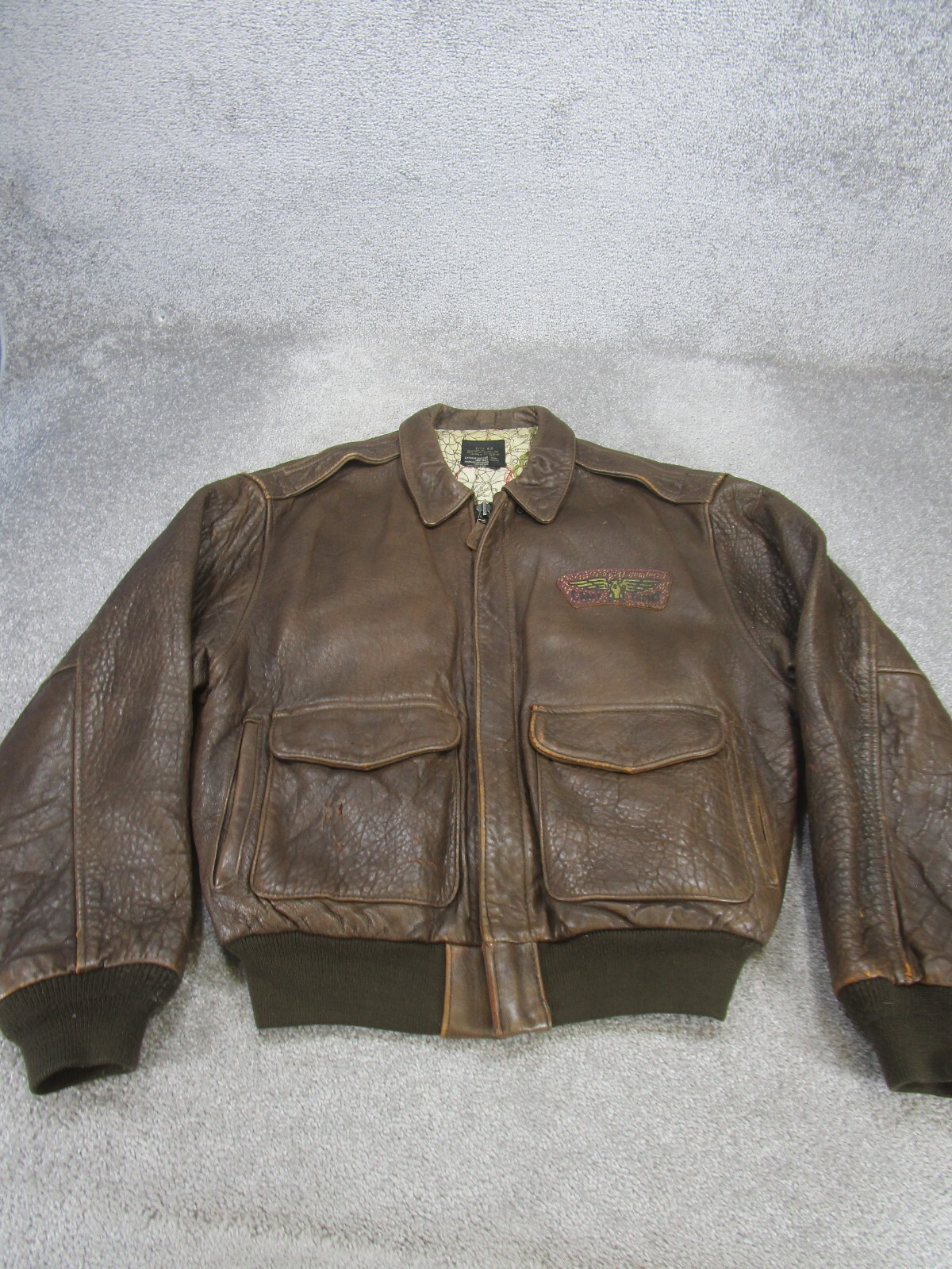 Avirex 2 Air Force Jacket Mens Large Brown Leather Bomber Flying Tigers China