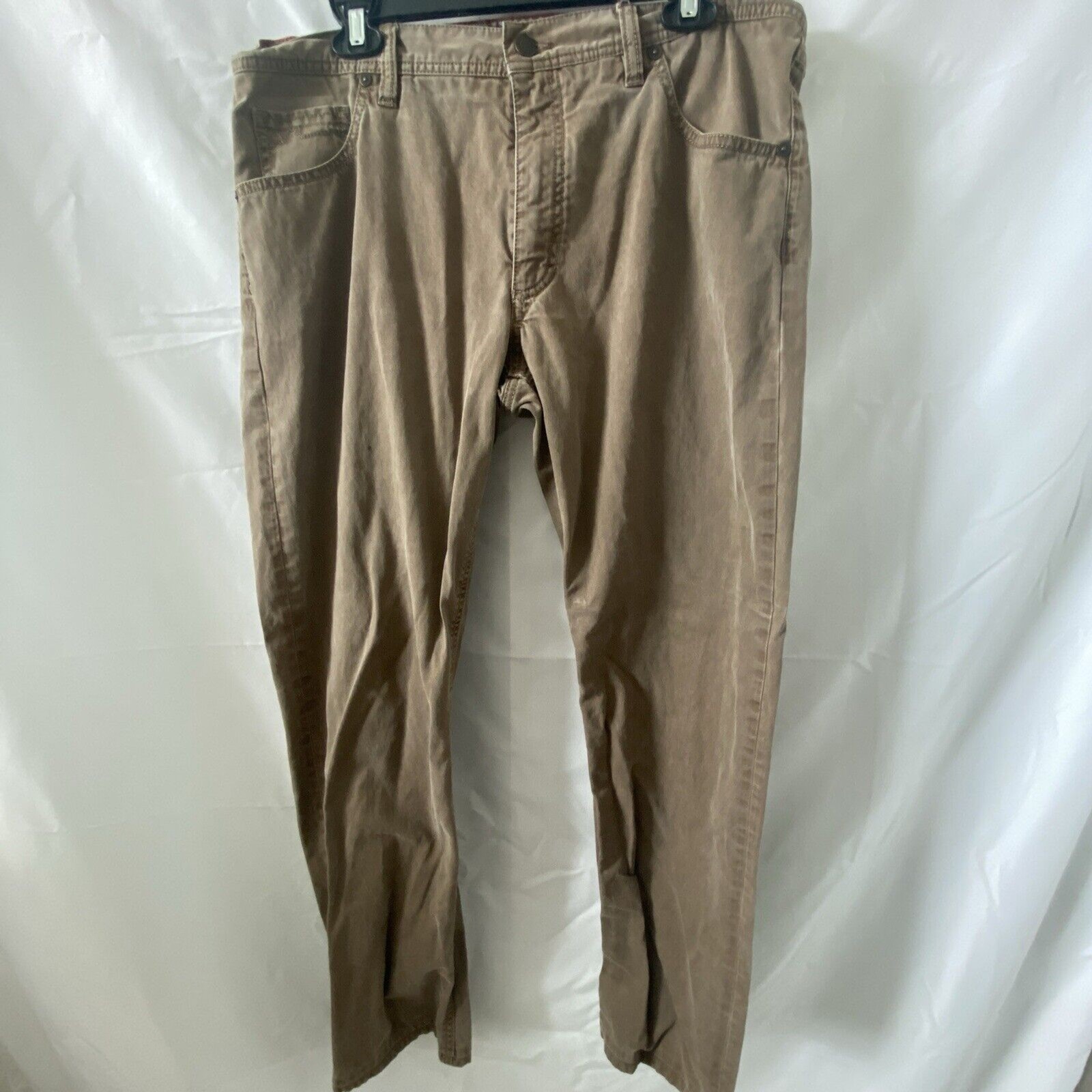 Alberto Pants Mens 35×29 Beige Stone Modern Fit Stretch Broken Twill