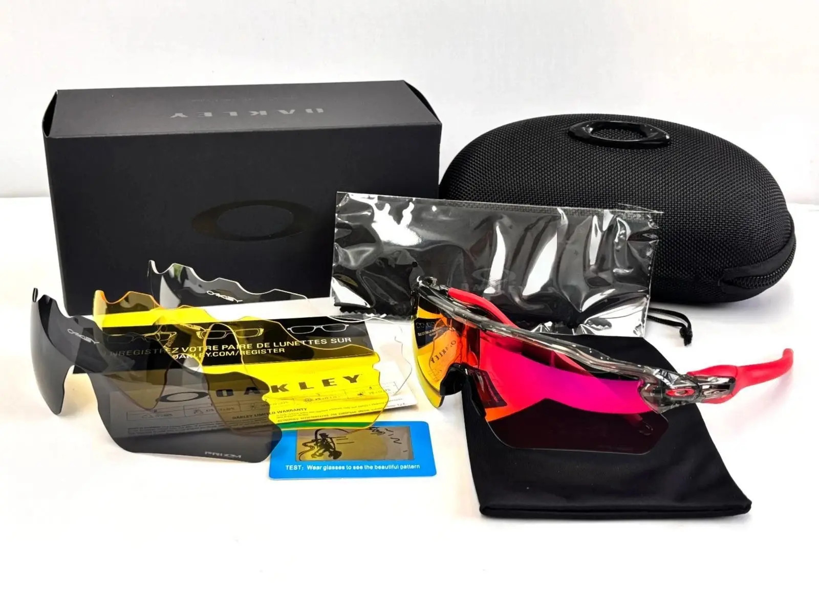 Oakley Radar EV Path Sunglasses Transparent Grey/Orange Prizm Lenses OO9208-5238
