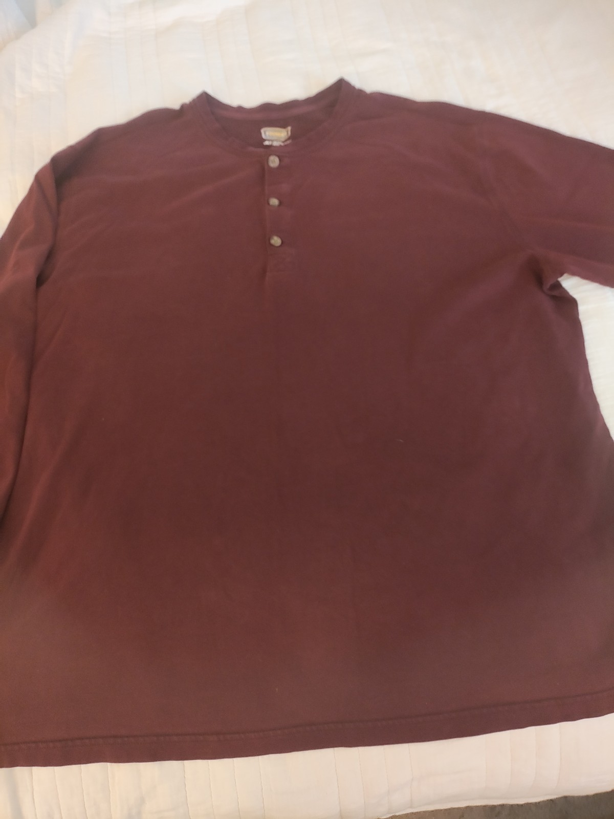 The Foundry Supply Co. Shirt Mens 3XLT Red Thermal Henley Long Sleeve Big Tall