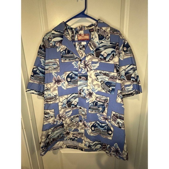 Vintage 90’s Classic Cars All Over Print AOP Hawaiin Shirt Mens Size XL