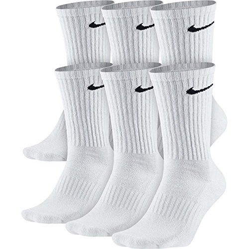 Nike Women’s Performance Cushion Crew Socks 6 Pack White Black 6-8 SX5171-P