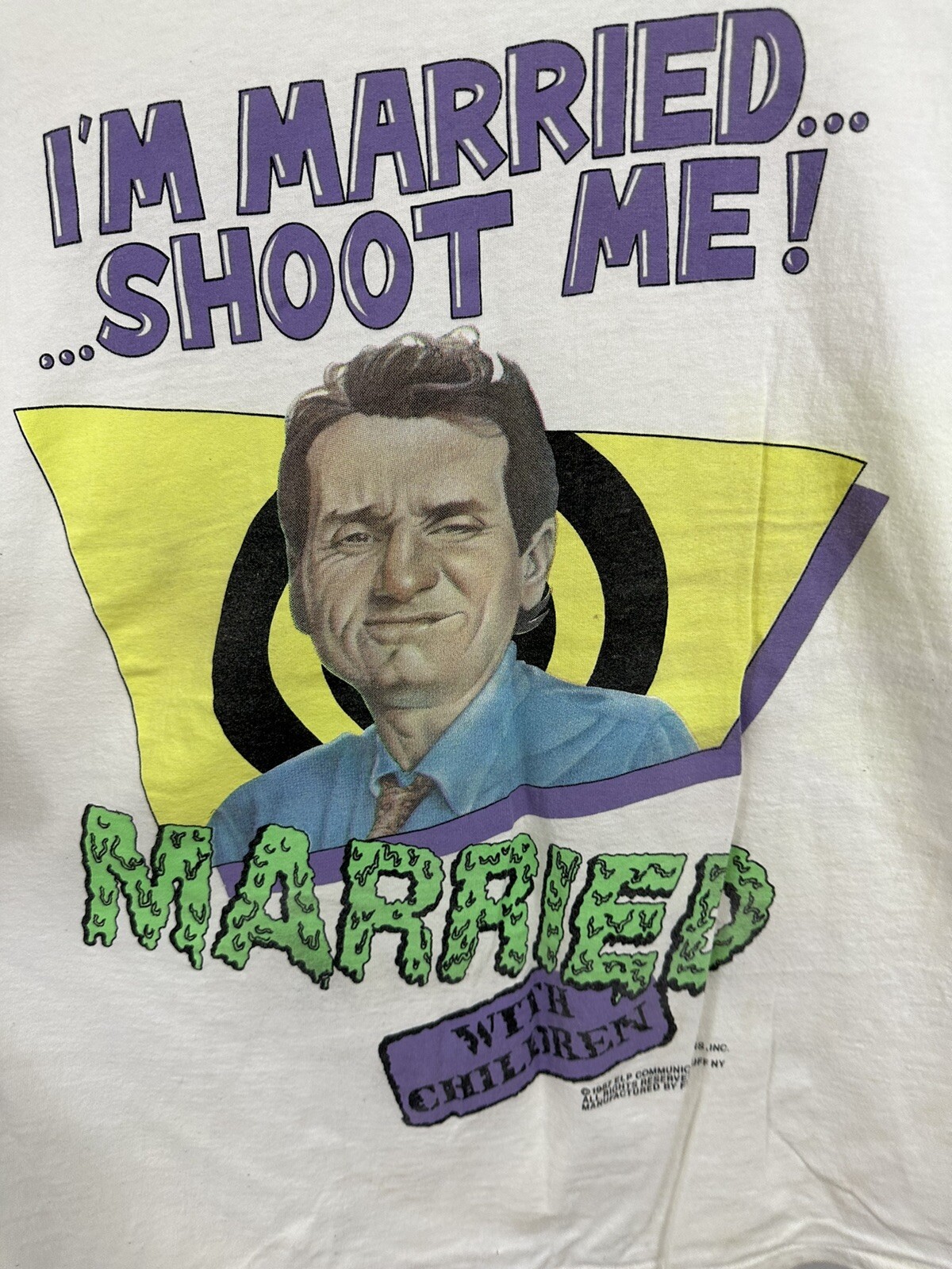 VTG Married With Children Al Bundy Shoot Me TV Show Promo T-Shirt Size XL