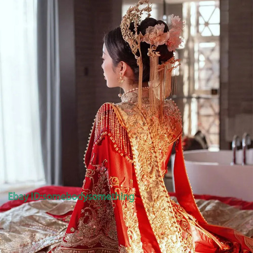 Chinese Traditional Wedding Dresses Hanfu Clothing Embroidery Xiuhe Dress