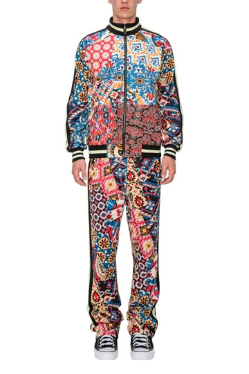 Victorious Men’s Casual Paisley Collage sublimation Print Track Suit ST887