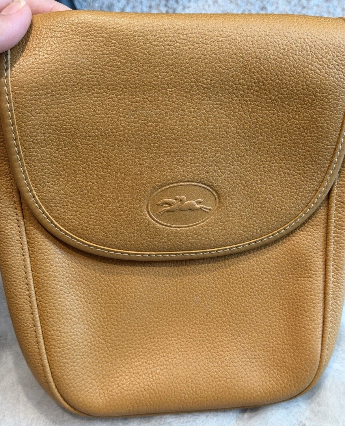 Longchamp Caramel Tan Pebbled Small Crossbody Unisex