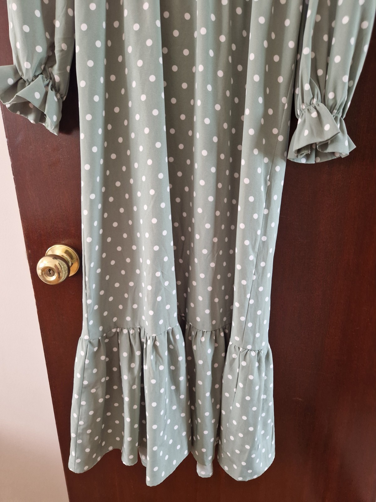 Emery Rose Dress Size Small Midi Long Green Polka Dot Wedding Occasion Summer