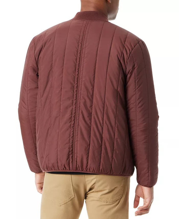 Bass Outdoor Reversible Jacket Mens Large Rum Raisin Zip Front Liner Warm Tech