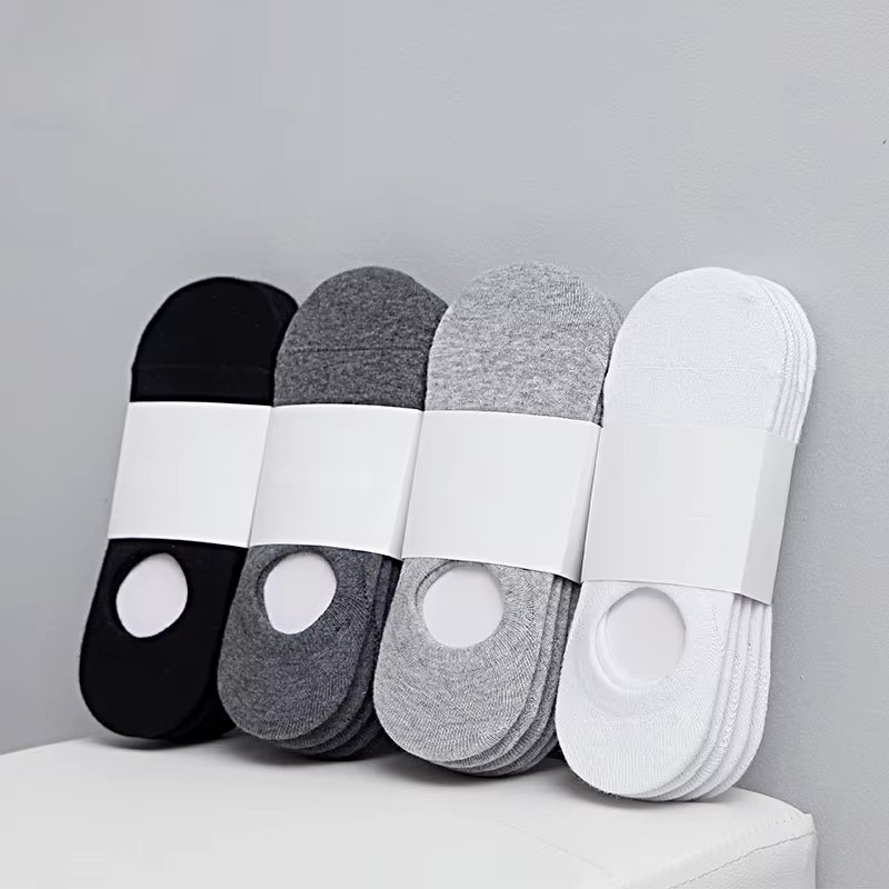 5 Pairs Men Invisible Boat Socks Cotton No Show Ankle Sock Slippers AntiSlip Lot