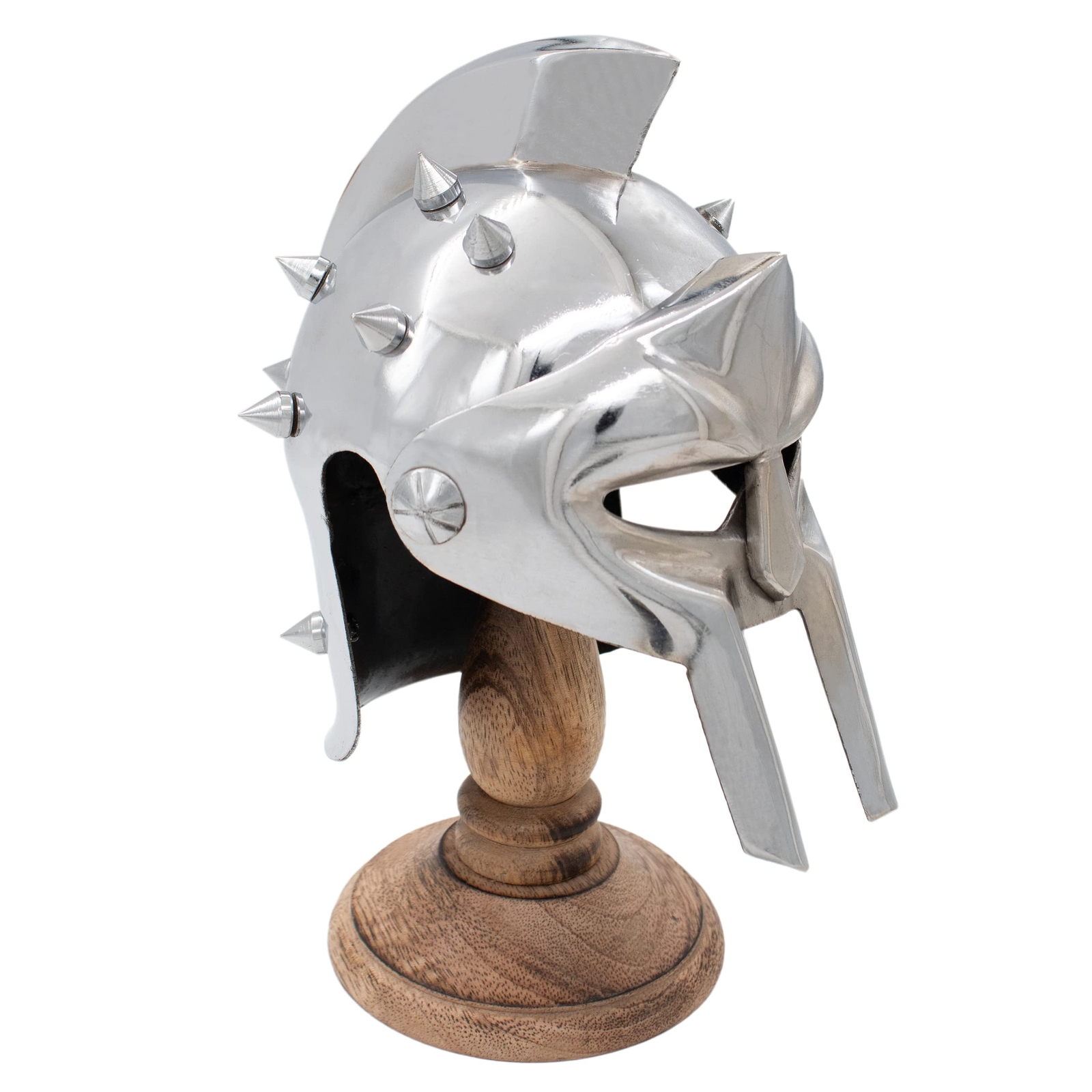 Medieval Helmet Miniature Sallet Head Guard Decor Roman Spartan Display Stand