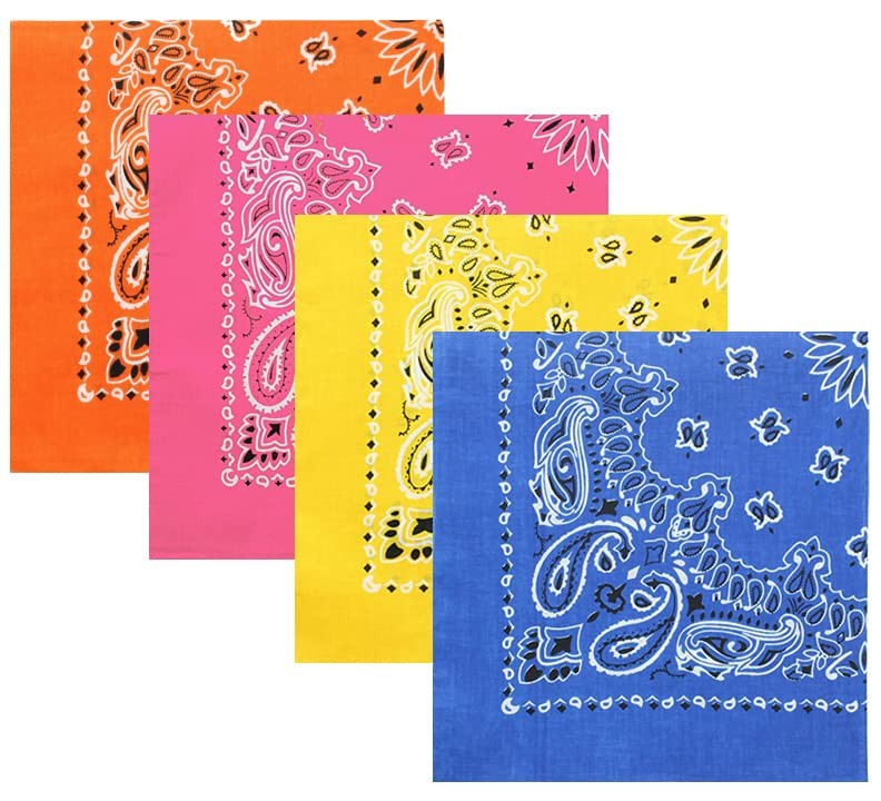 Camouflage Bandanas Cotton Head Face Cover Headwraps Bandanna 22″ x 22″, 4 Pack