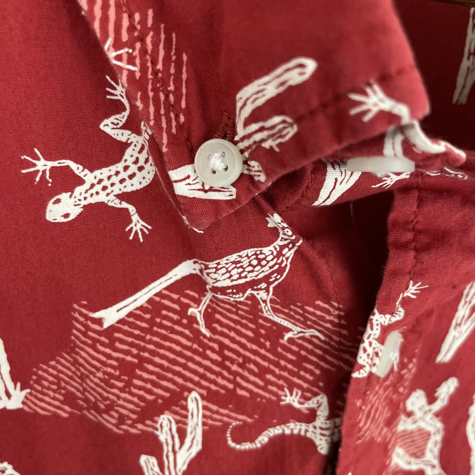 Sonoma Hawaiian Shirt Mens 2XB Big 2X Red Southwestern Short Sleeve Button Down