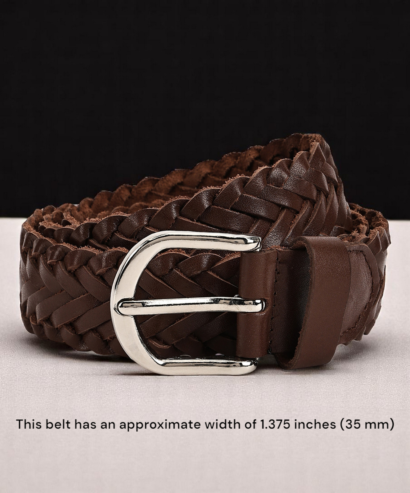 Genuine Leather Men Casual Belt Braided, All Sizes