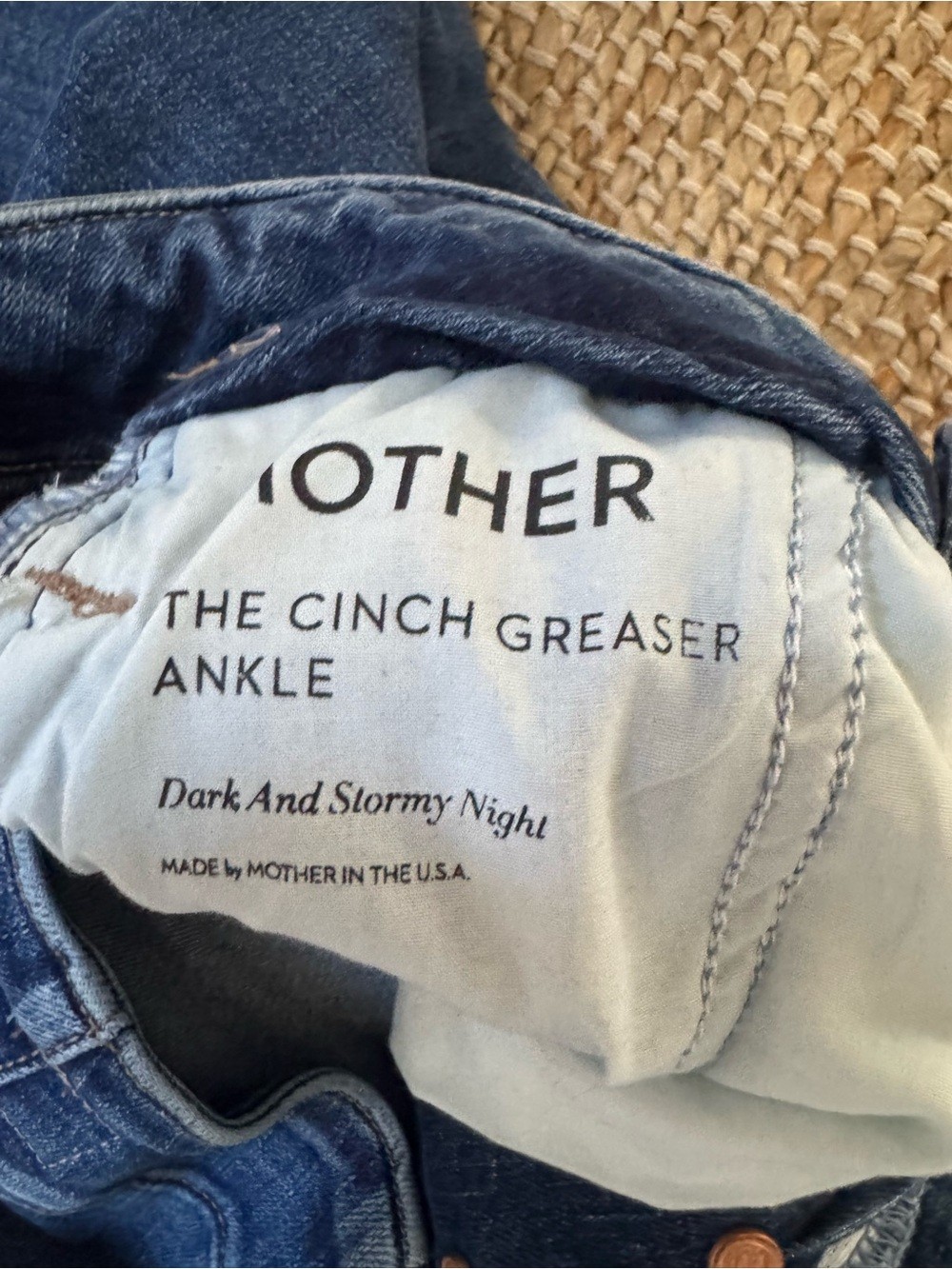 Mother Denim Cinch Greaser Ankle in Dark and Stormy Night