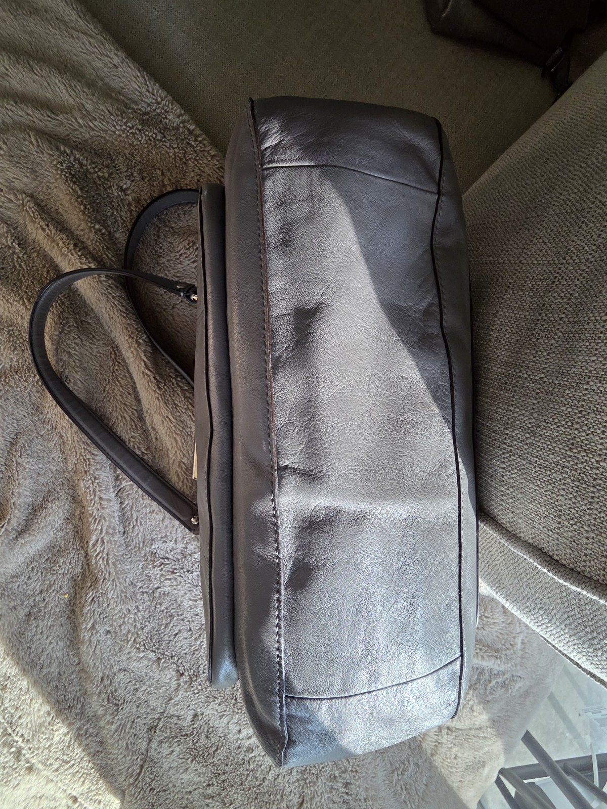 Coach Poppy Kristin E1126-18277 Gray Soft Butter Leather Shoulder Handbag