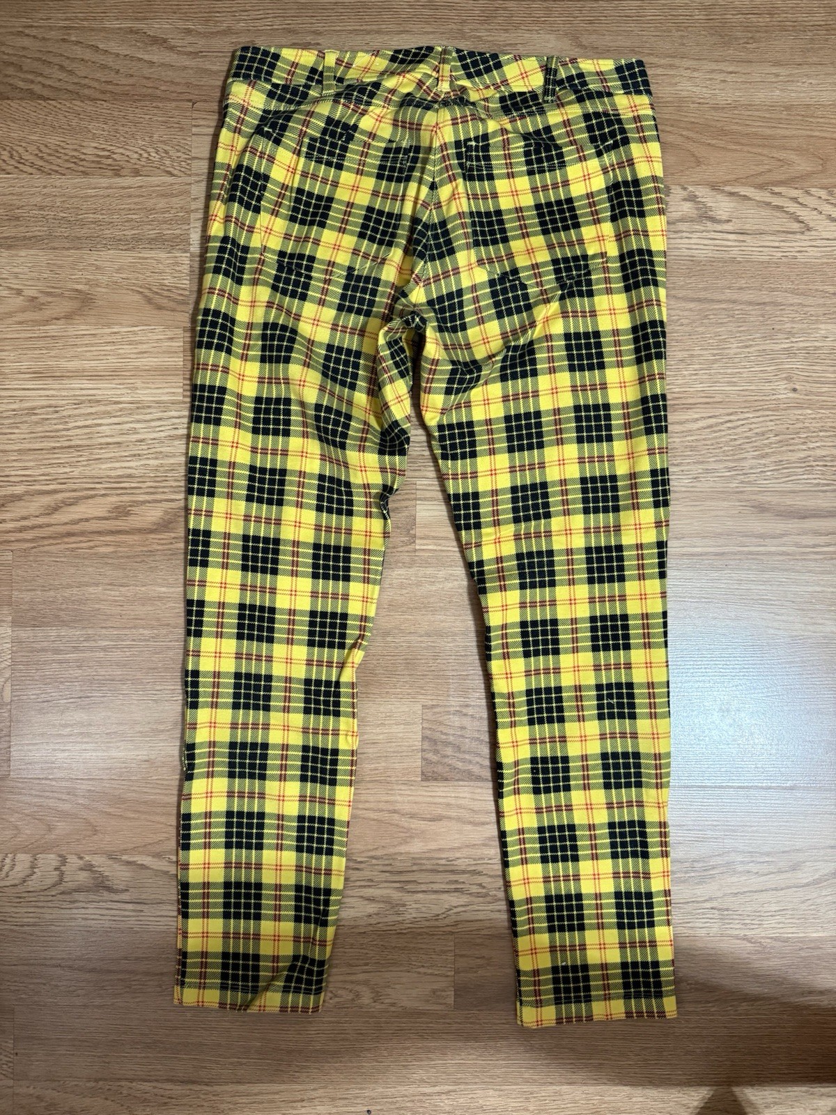 J.McLaughlin Men’s Yellow Black Plaid Casual Pants Regular Size 4 New