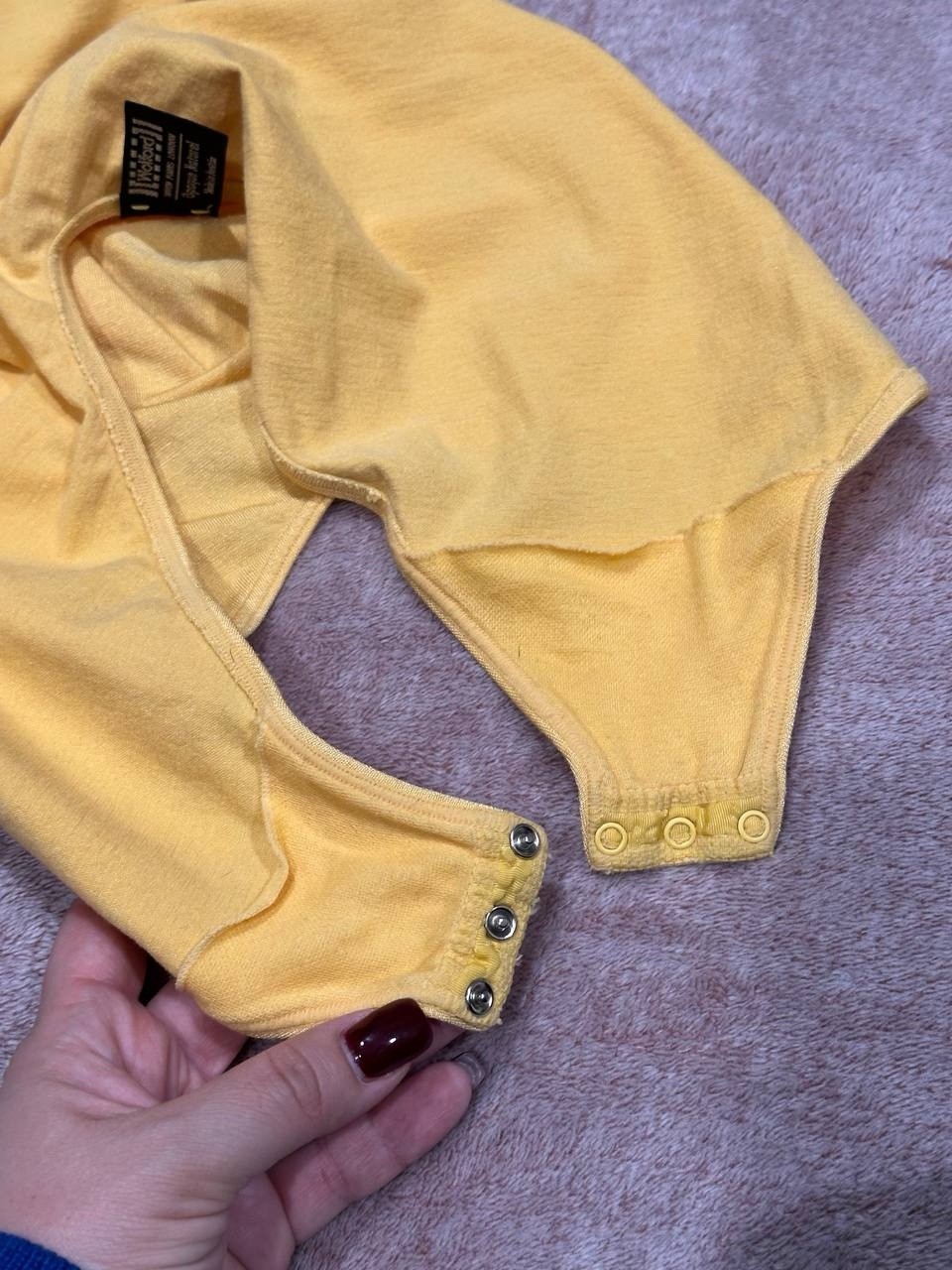 Wolford Sexy Vtg Opaque Naturel Yellow Bodysuit Stretch Top Sz S